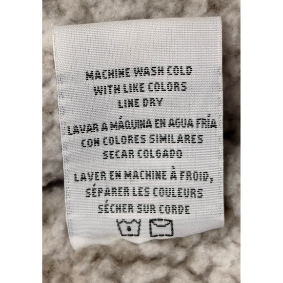 Thread & Supply Sherpa Vest Women's Medium Ivory White Gray Soft Cozy - Picture 14 of 16